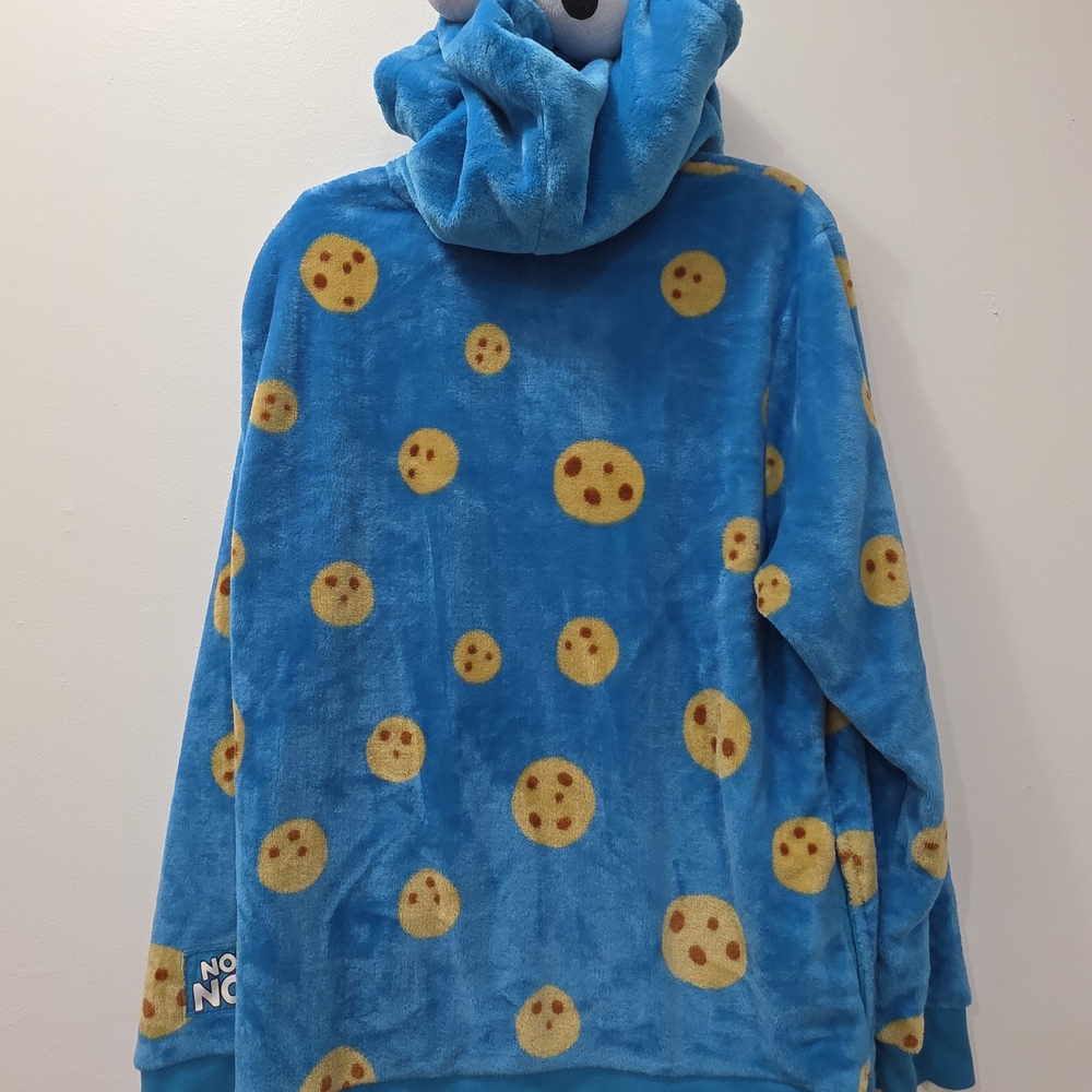 SESAME STREET LICENSED Cookie Monster Blue Plush Hoodie - Picture 6 of 6